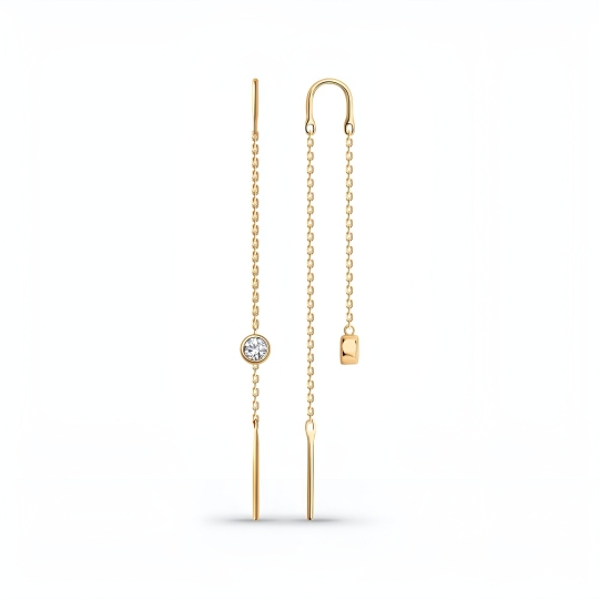 Серьги из золота с фианитами