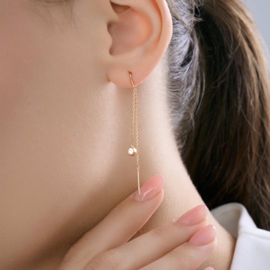 Серьги из золота с фианитами