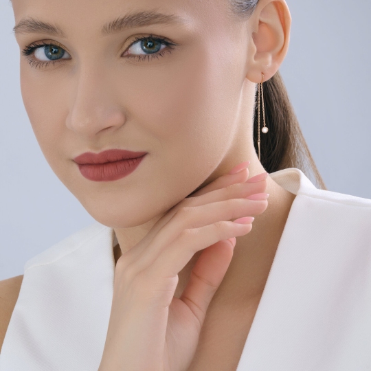 Серьги из золота с фианитами