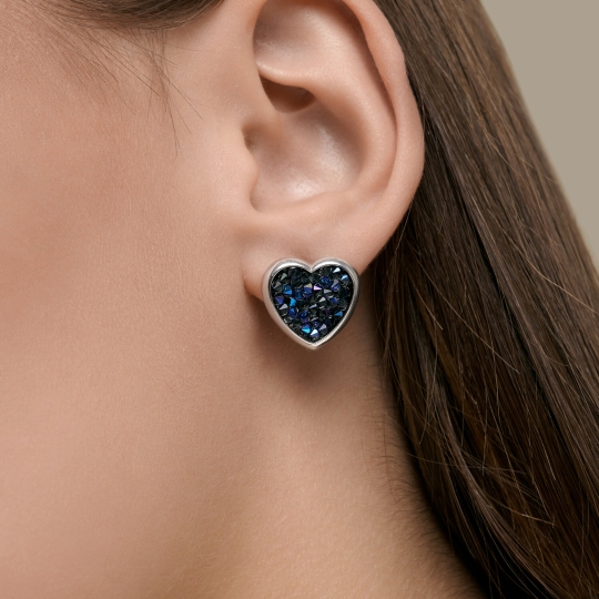 Серьги из серебра с кристальной тканью