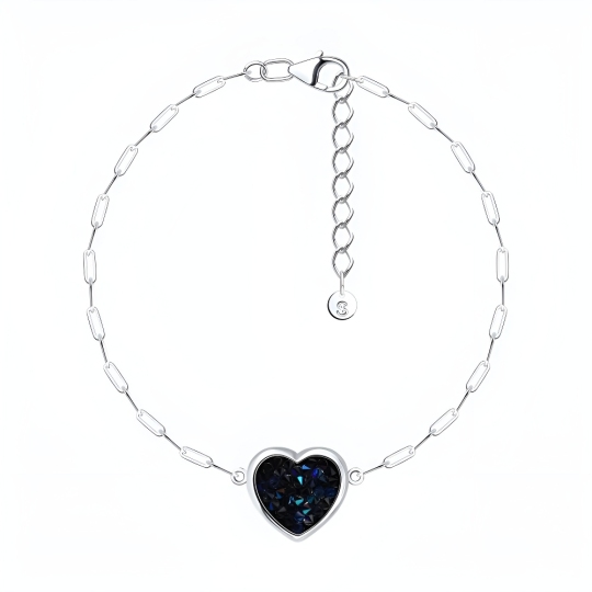 Браслет из серебра с кристальной тканью