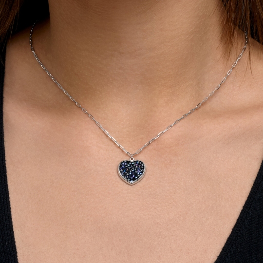 Колье из серебра с кристальной тканью