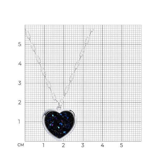 Колье из серебра с кристальной тканью