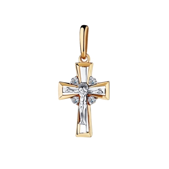 Подвеска-крест из золота с бриллиантами