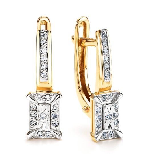 Серьги из лимонного золота с бриллиантами