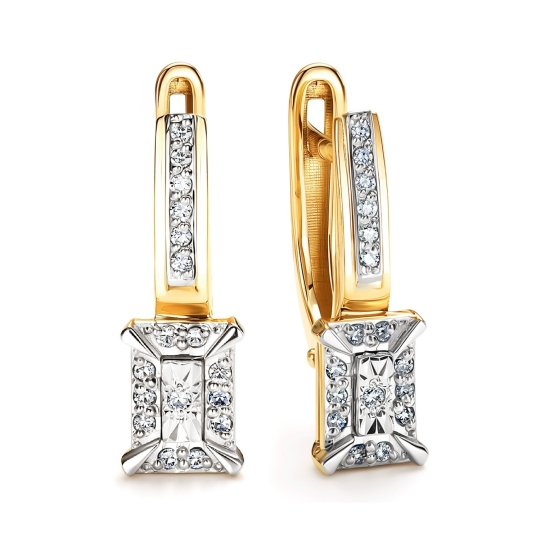 Серьги из лимонного золота с бриллиантами