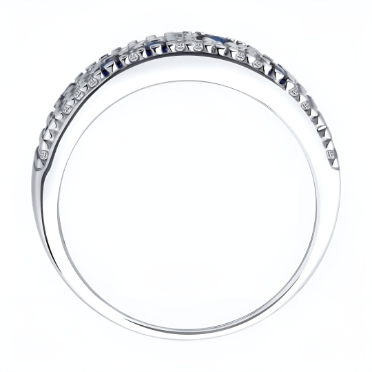 Кольцо из серебра с корундами и фианитами