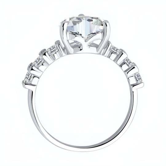 Кольцо из серебра с фианитами