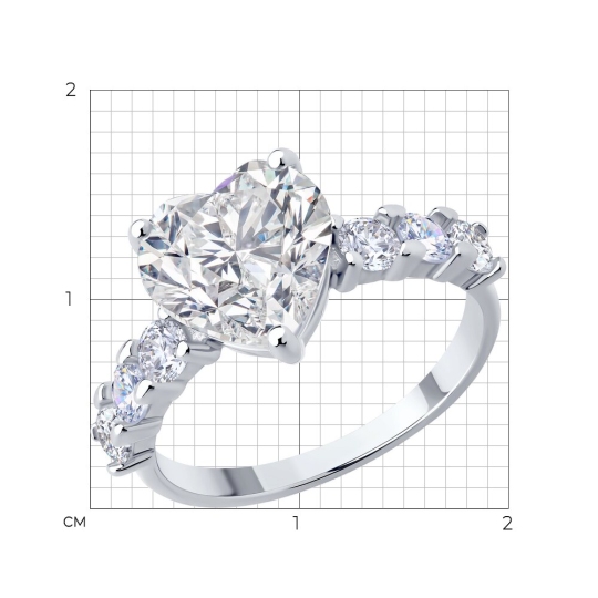 Кольцо из серебра с фианитами