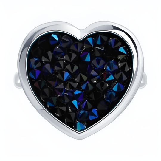 Кольцо из серебра с кристальной тканью