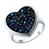 Кольцо из серебра с кристальной тканью