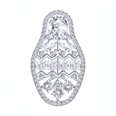 Брошь из серебра с фианитами