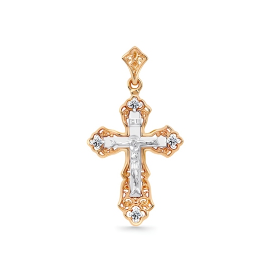 Подвеска-крест из золота с бриллиантами