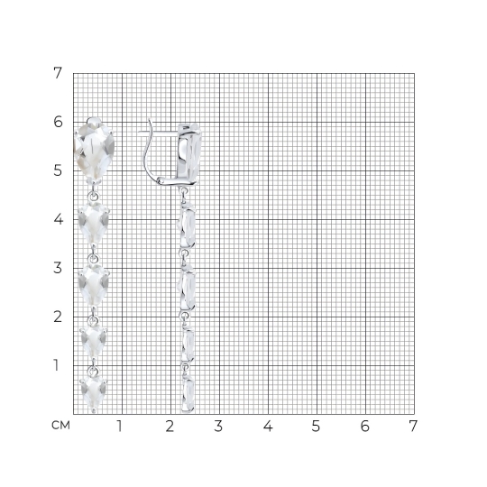 Серьги из серебра с горным хрусталем