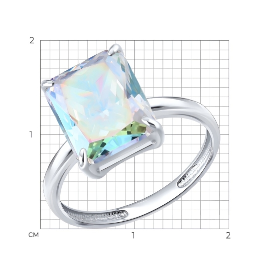 Кольцо из серебра с фианитом