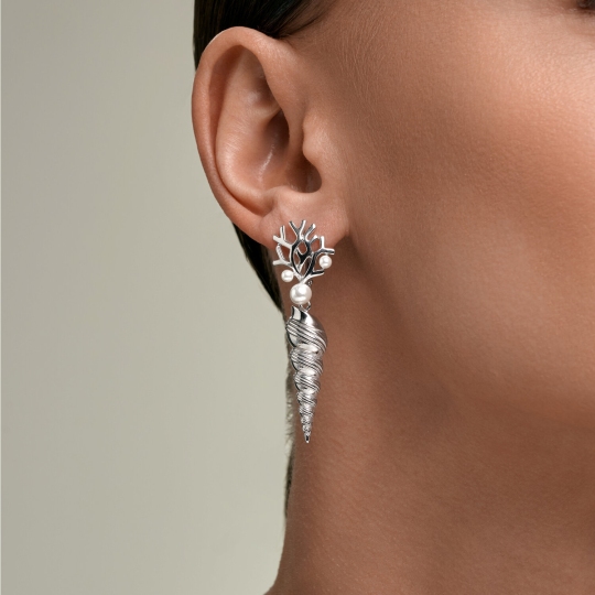 Серьги из серебра с жемчугом