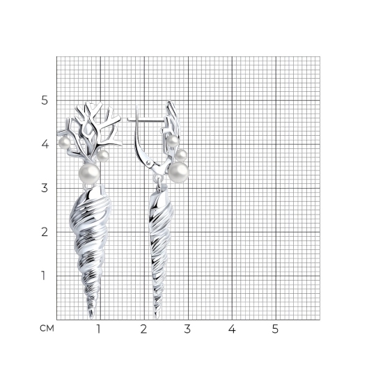 Серьги из серебра с жемчугом