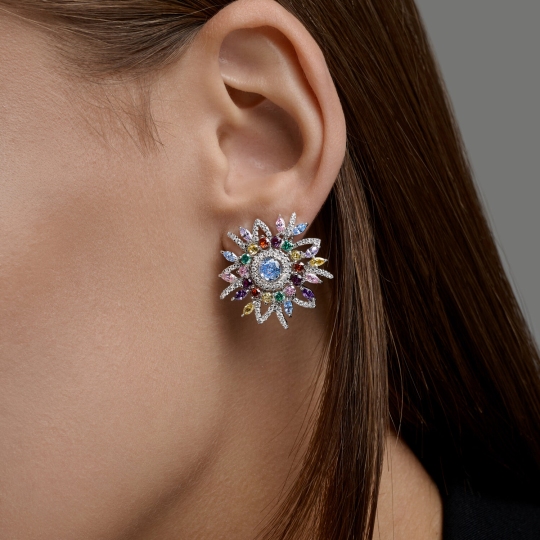 Серьги из серебра с фианитами