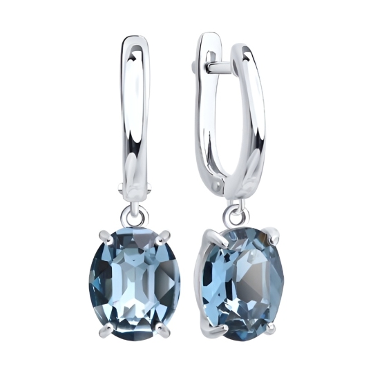 Серьги из серебра с ювелирными кристаллами
