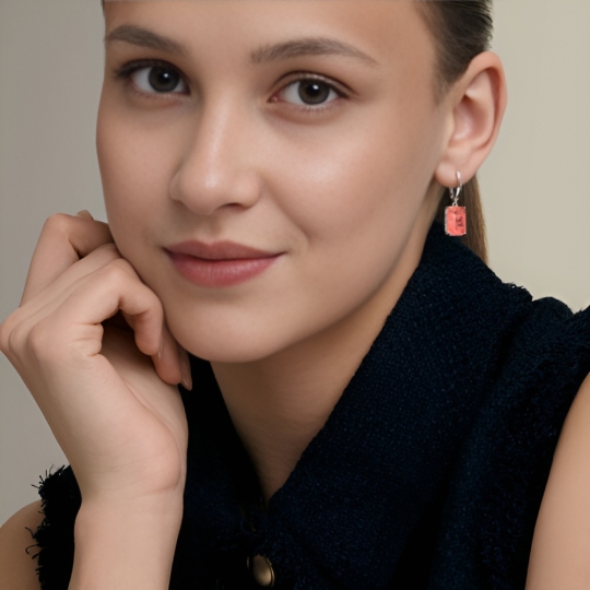 Серьги из серебра с ювелирными кристаллами и фианитами