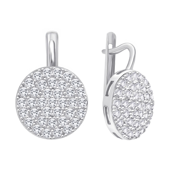 Серьги из серебра с фианитами