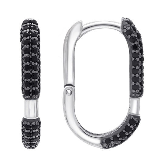 Серьги из серебра с фианитами