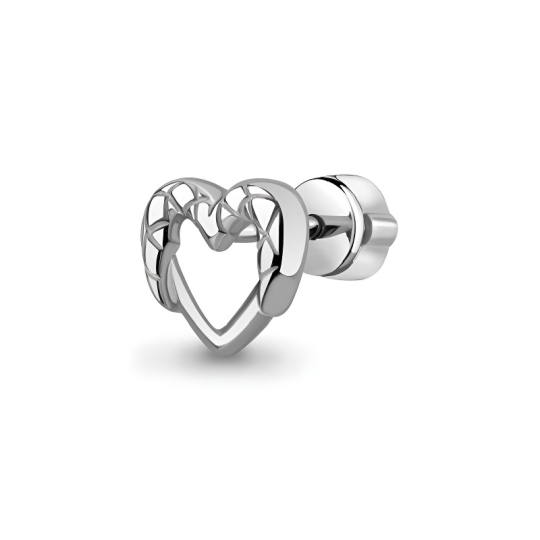 Одиночная серьга из серебра