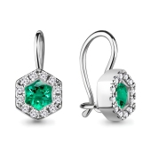 Серьги из серебра с ювелирными кристаллами и фианитами