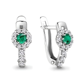 Серьги из серебра с ювелирными кристаллами и фианитами