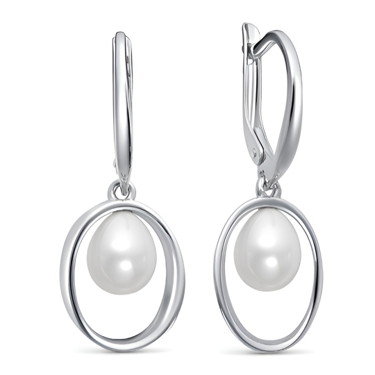 Серьги из серебра с жемчугом