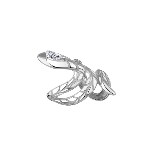Серьга-кафф из серебра с фианитом