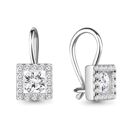 Серьги из серебра с фианитами