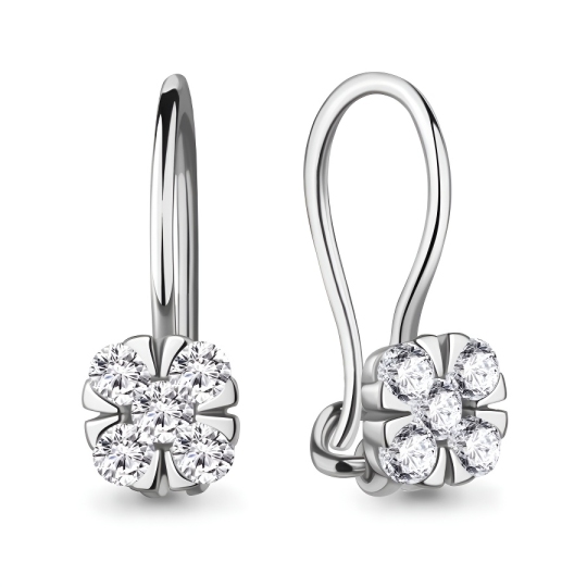 Серьги из серебра с фианитами