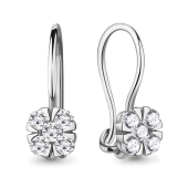 Серьги из серебра с фианитами