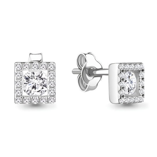 Серьги из серебра с фианитами