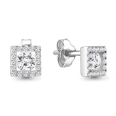 Серьги из серебра с фианитами