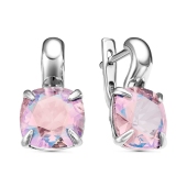 Серьги из серебра с ювелирными кристаллами