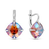 Серьги из серебра с ювелирными кристаллами