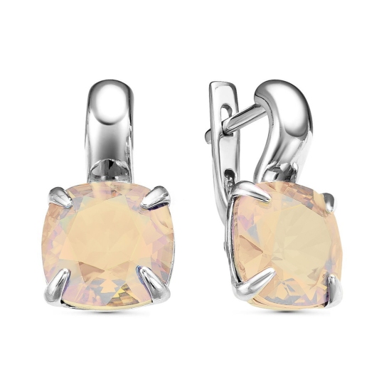 Серьги из серебра с ювелирными кристаллами