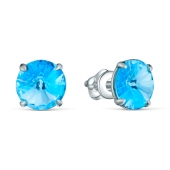 Серьги из серебра с ювелирными кристаллами