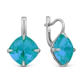 Серьги из серебра с ювелирными кристаллами