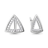 Серьги из серебра с фианитами