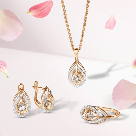 Серьги из золота с бриллиантами, 