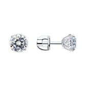 Серьги из серебра с фианитами