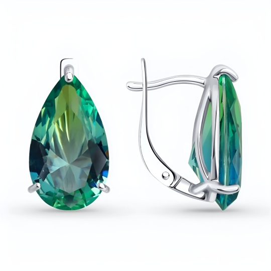 Серьги из серебра с ситаллами
