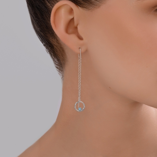 Серьги из серебра с топазами