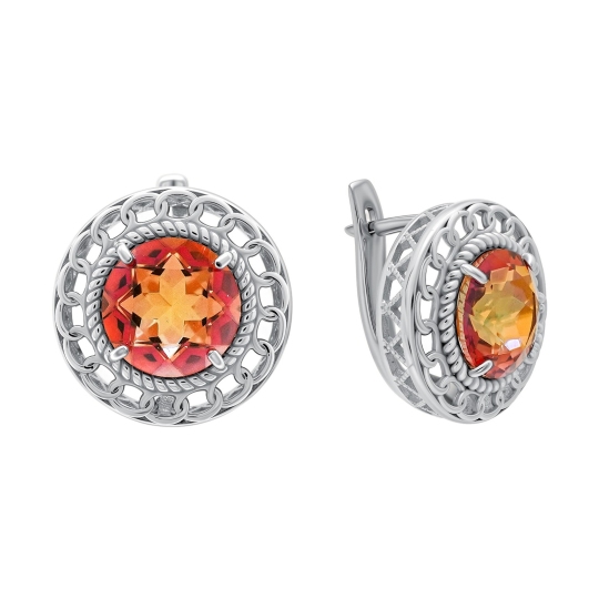 Серьги из серебра с горным хрусталем
