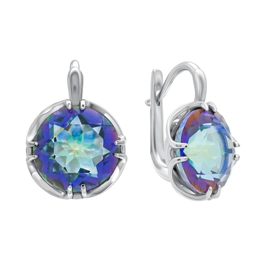 Серьги из серебра с горным хрусталем
