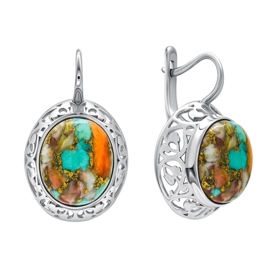 Серьги из серебра с бирюзой