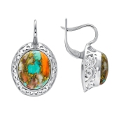 Серьги из серебра с бирюзой